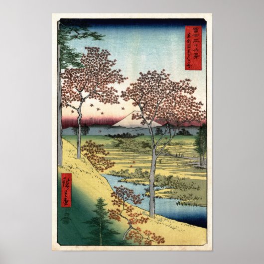 Sunset Hill Meguro Hiroshige Japanisch Fine Art Ar Poster (Vorne)