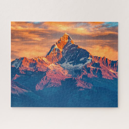 Sunset Himalaya Snow Mountains Nepal Travel Puzzle (Horizontal)