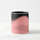 Sunset Horizon: Abstract Pink, Black & White Tasse (Zentrum)