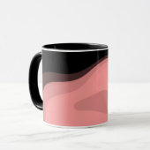 Sunset Horizon: Abstract Pink, Black & White Tasse (Vorderseite Links)