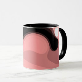 Sunset Horizon: Abstract Pink, Black & White Tasse