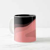 Sunset Horizon: Abstract Pink, Black & White Zweifarbige Tasse (Vorderseite Links)