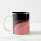 Sunset Horizon: Abstract Pink, Black & White Zweifarbige Tasse (Links)