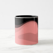 Sunset Horizon: Abstract Pink, Black & White Zweifarbige Tasse (Mittel)