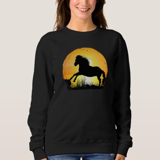 Sunset Horse Breed Silhouette  Appaloosa Sweatshirt (Vorderseite)
