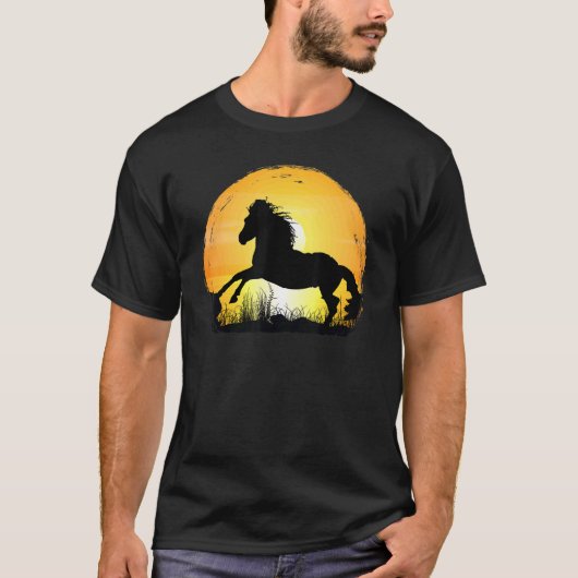 Sunset Horse Breed Silhouette   Appaloosa T-Shirt (Vorderseite)