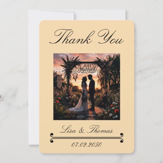 Sunset Hues Nomadic Boho Dankeskarte (Vorderseite)