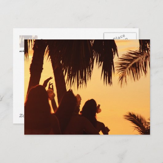 Sunset Hula Dancing Postkarte (Vorne/Hinten)