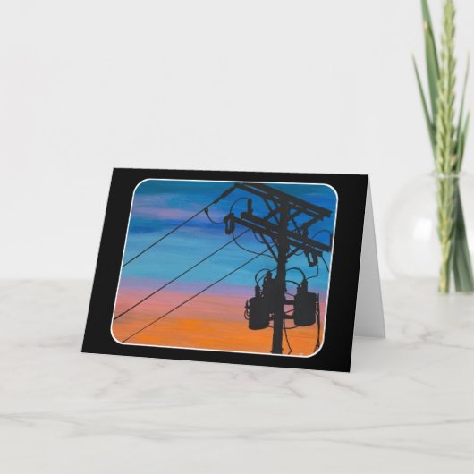 'Sunset Hum' Gemälde auf einem Dankeskarte (Vorderseite)