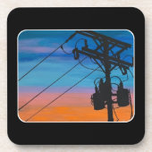 'Sunset Hum' Gemälde auf einem Getränkeuntersetzer (Vorderseite)