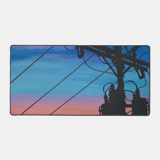 'Sunset Hum' Gemälde auf einem Schreibtischunterlage (Vorderseite)