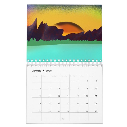 Sunset illustration Calendar Kalender (Jan 2026)