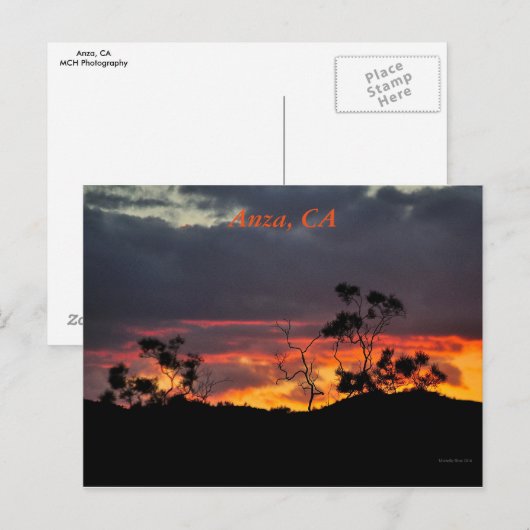 Sunset in Anza, CA Postkarte (Vorne/Hinten)