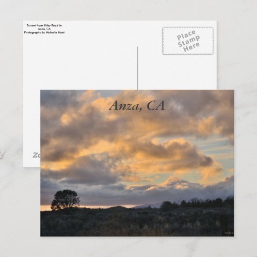Sunset in Anza, CA Postkarte (Vorne/Hinten)