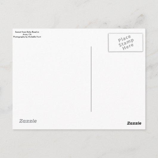 Sunset in Anza, CA Postkarte (Rückseite)