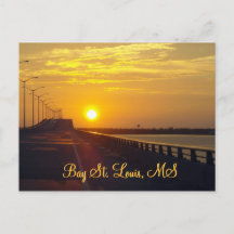 Sunset in Bay St. Louis, MS Postcard