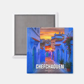 Sunset in Chefchaouen Marokko Reisen Magnet (Vorderseite/Rückseite)