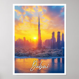 Sunset in Dubai VAE Vereinigte Arabische Emirate C Poster