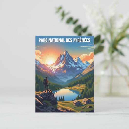 Sunset in Frankreich Pyrenäen Nationalpark Reisen Postkarte (Stehend Vorderseite)