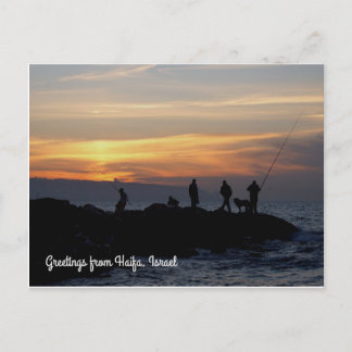 Sunset in Haifa, Israel Postkarte