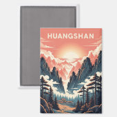 Sunset in Huangshan National Park China Magnet (Vorderseite/Rückseite)