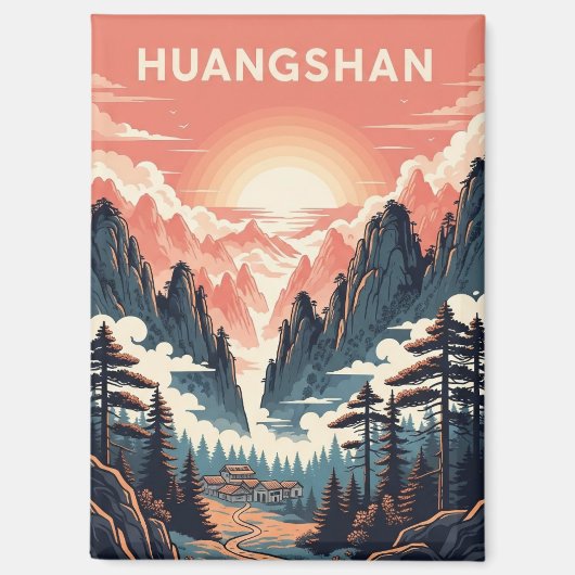 Sunset in Huangshan National Park China Magnet (Vorderseite)