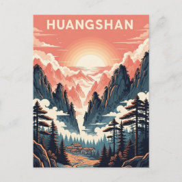 Sunset in Huangshan National Park China Postkarte