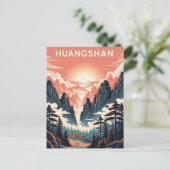 Sunset in Huangshan National Park China Postkarte (Stehend Vorderseite)