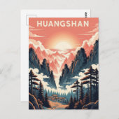 Sunset in Huangshan National Park China Postkarte (Vorne/Hinten)