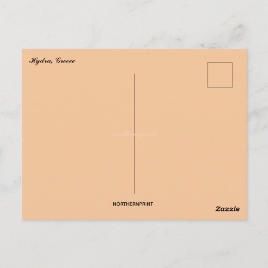 Sunset in Hydra Griechenland Postcard Postkarte (Rückseite)