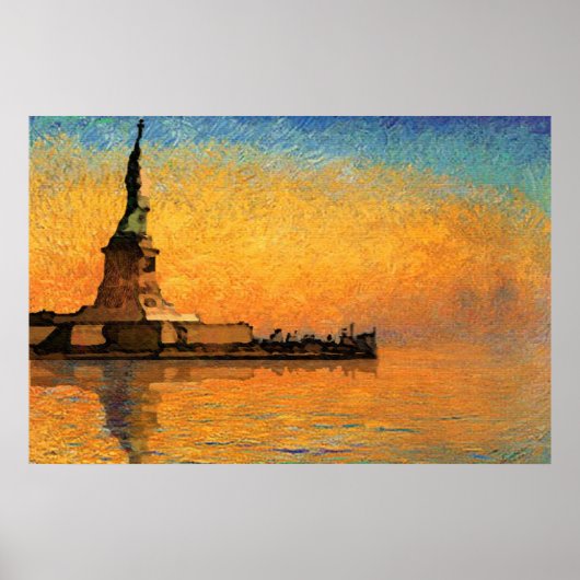 Sunset in Liberty Island Poster (Vorne)
