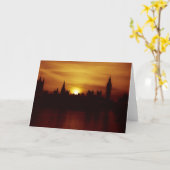 Sunset in London - Grußkarte Karte (Gelbe Blume)