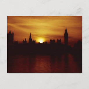 Sunset in London Postcard Postkarte