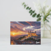 Sunset in Lyon Basilica Postkarte (Stehend Vorderseite)