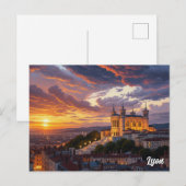 Sunset in Lyon Basilica Postkarte (Vorne/Hinten)