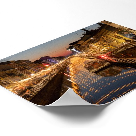 Sunset in Milano Naviglio Poster (Ecke)