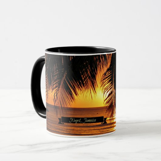 Sunset in Negril, Jamaica Tasse (Vorderseite Links)