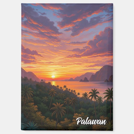 Sunset in Palawan Philippines Travel Magnet (Vorderseite)