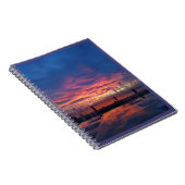 ''Sunset in port'' Blue Spiral Foto Notebook Notizblock (Rechte Seite)