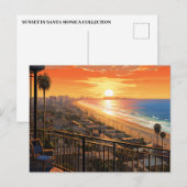 SUNSET IN SANTA MONICA #2 POSTKARTE (Vorne/Hinten)