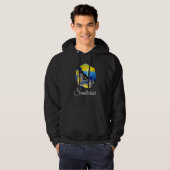 Sunset In Santorini Greece Painting Hoodie (Vorne ganz)