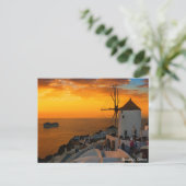 Sunset in Santorini, Griechenland - OiaWindmill Po Postkarte (Stehend Vorderseite)