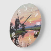 Sunset in The Broads England Travel Große Wanduhr (Winkel)