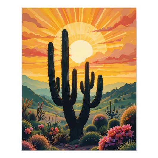 Sunset in The Desert - Boho and Wild Fotodruck (Vorne)
