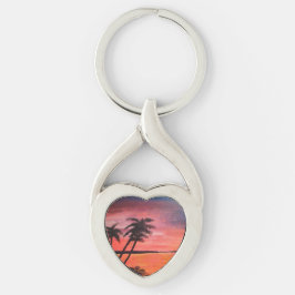 Sunset In The Tropics Keychain Schlüsselanhänger