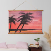 Sunset In The Tropics Wandteppich Mit Holzrahmen (Schlafzimmer)