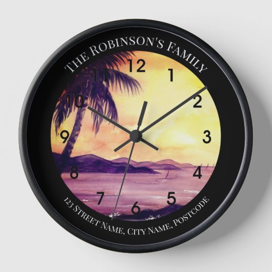 Sunset in Tropics Painting by Farida Greenfield Uhr (Vorderseite)