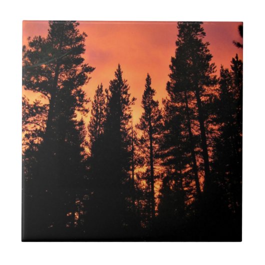 Sunset in Tuolumne Meadows, Yosemite, CA Fliese (Vorderseite)