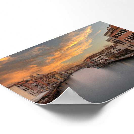 Sunset in Venice Poster (Ecke)