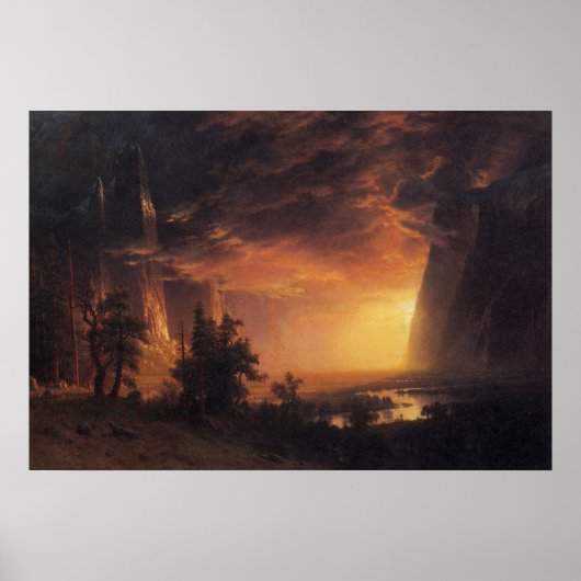 Sunset in Yosemite Valley - Bierstadt Print Poster (Vorne)